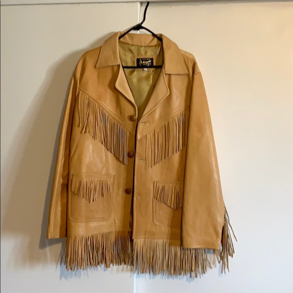 Leather fringe jacket